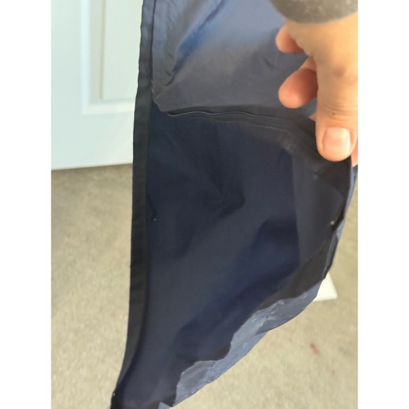 Adidas Unisex Windbreaker Pants L Navy Blue Pull Tie Band Zipper Leg Vintage Y2K - Picture 9 of 13